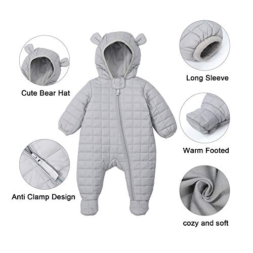 Gender Neutral Baby Snowsuit 0-3 Months Romper Jumpsuit