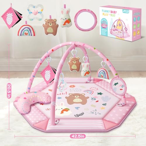 8-in-1 Baby Gym Play Mat with 6 Toys