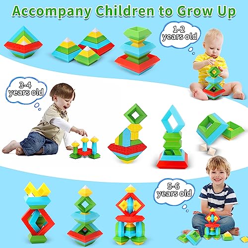 30Pcs Montessori Stacking Toys for Toddlers 1-3