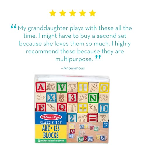 Melissa & Doug Deluxe 50 Pc ABC/123 Blocks