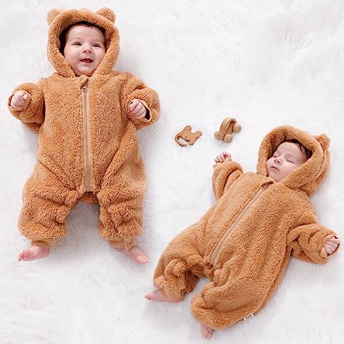 Bear Fleece Snowsuit Winter Coat for Baby Boy/Girl
