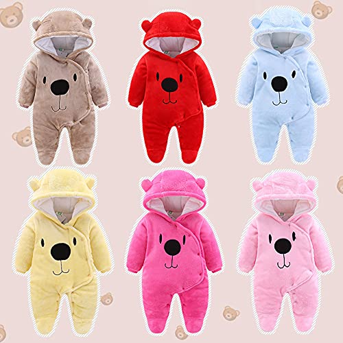 Winter Hooded Footie Fleece Jumpsuit for Newborns