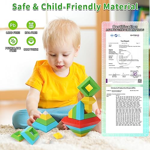 30Pcs Montessori Stacking Toys for Toddlers 1-3