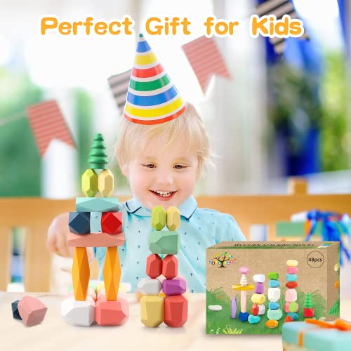 Educational Wooden Stacking Blocks Toy for Toddlers 1-3