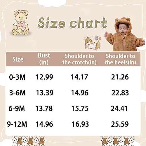 Bear Fleece Snowsuit Winter Coat for Baby Boy/Girl
