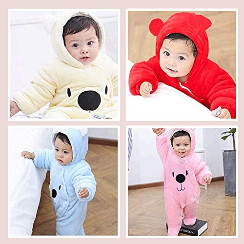 Winter Hooded Footie Fleece Jumpsuit for Newborns