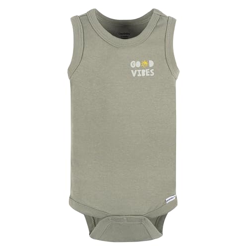 Gerber Baby Boy's Sleeveless Onesies Bodysuit, Sea Turtles