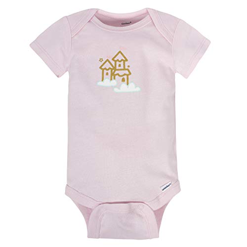 Gerber Baby Bodysuits, 8-Pack, Short Sleeve, Castle, 0-3M