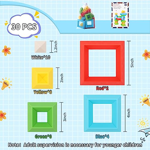 30Pcs Montessori Stacking Toys for Toddlers 1-3
