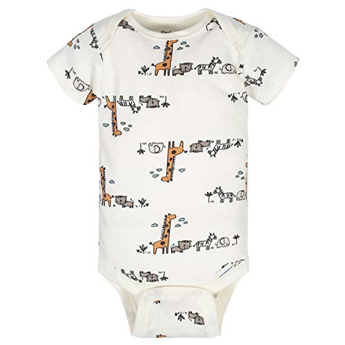 Gerber Baby Jungle Blue Short Sleeve Onesies 8-Pack