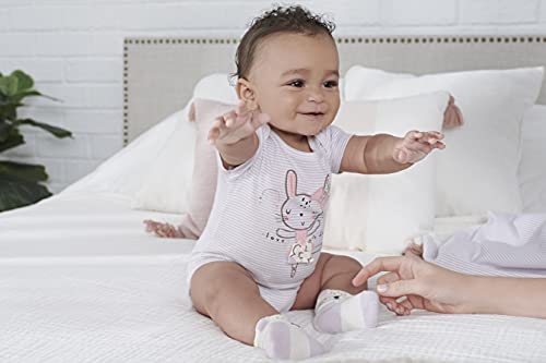 Gerber Baby Girls 4-Pack Bunny Bodysuits, 18 Months