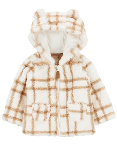 Carter's Ivory Plaid Sherpa Jacket for Baby Girls