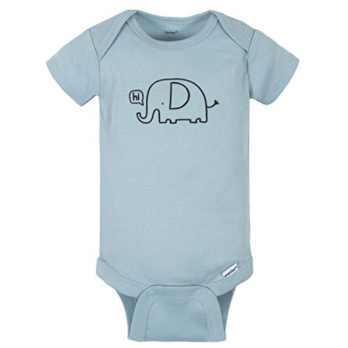 Gerber Baby Jungle Blue Short Sleeve Onesies 8-Pack