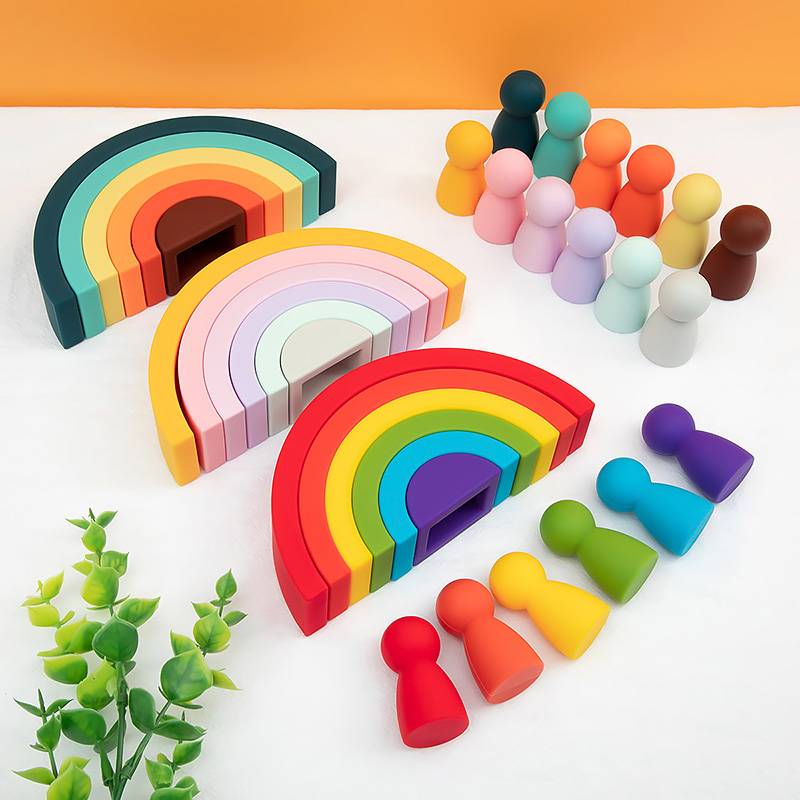 Soft Silicone Building Blocks for Babies