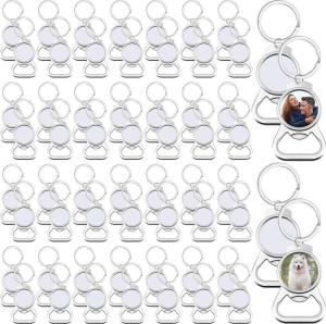 60 Pack Sublimation Blank Metal Keychain Bottle Openers