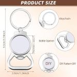 60 Pack Sublimation Blank Metal Keychain Bottle Openers