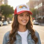 Gelante Sublimation Blank Trucker Hat - White/Red