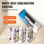 16-Pack 20oz White Stainless Steel Sublimation Tumblers