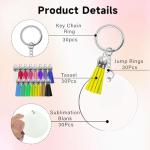 120 Pcs Metal Sublimation Keychain Blanks Set