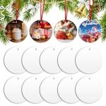 10-Pack Round Ceramic Sublimation Ornaments for Crafts