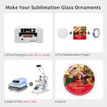 24 PCS Glass Sublimation Ornaments for DIY Crafts