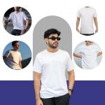 METFUIN Unisex White Polyester Sublimation T-Shirts