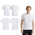 OKBA Men's White Polyester T-Shirt 4 Pack