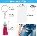 120 Pcs Rectangle Sublimation Keychain Blanks Set