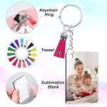 120 Pcs Rectangle Sublimation Keychain Blanks Set