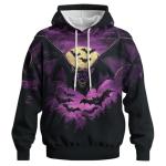 Men's Bat Moon Graphic Hoodie for Halloween, 2XL