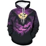 Men's Bat Moon Graphic Hoodie for Halloween, 2XL