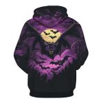 Men's Bat Moon Graphic Hoodie for Halloween, 2XL
