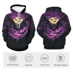 Men's Bat Moon Graphic Hoodie for Halloween, 2XL