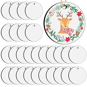 30 Pack of 3" Round Sublimation Ornament Blanks