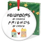 TEEZWONDER Neighbor Gifts Ceramic Christmas Ornaments