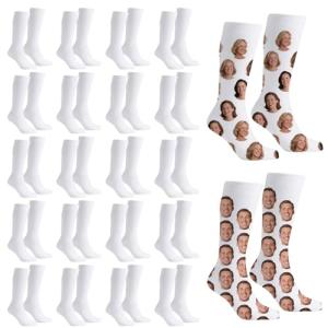 20 Pairs Printable Sublimation Athletic Crew Socks