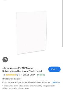 Chromluxe 8x10 Sublimation Metal Blanks