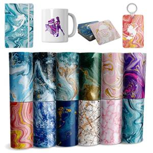 Watercolor Marble Sublimation Ink Sheets, 12 pcs