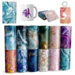 Watercolor Marble Sublimation Ink Sheets, 12 pcs