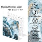 Watercolor Marble Sublimation Ink Sheets, 12 pcs