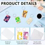 Beclumas 10 Pack Metal Sublimation Keychain Blanks