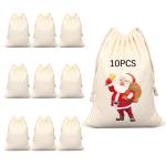 10PCS Sublimation drawstring bag canvas Heat Press DIY