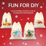 10PCS Sublimation drawstring bag canvas Heat Press DIY