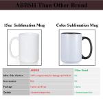 15 oz White Sublimation Coffee Mugs - Set of 12