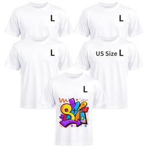 Joyclub 5 Pack White Polyester Sublimation T-Shirts
