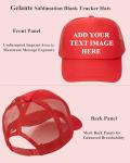 Gelante Sublimation Blank Trucker Hats - Red Snapback