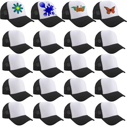 20 Pack Adjustable Blank Trucker Hats for Sublimation