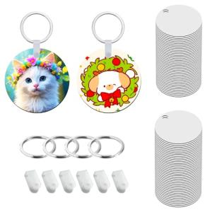 240 Pcs Double-Sided Aluminum Sublimation Keychain Blanks