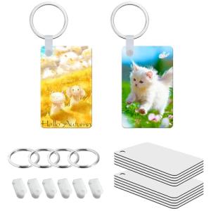 30 Pcs Double-Sided Aluminum Sublimation Keychain Blanks