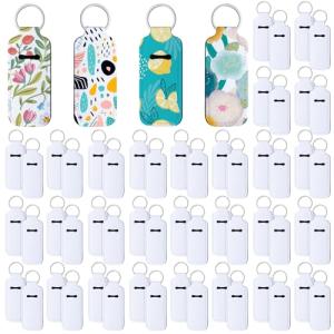 60 Pcs Sublimation Lipstick Holder Keychain Set